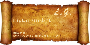 Liptai Girót névjegykártya